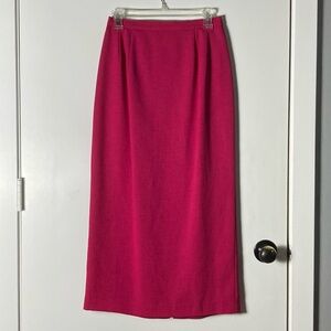 ⭐️🖤 Vintage Plaza South Hot Pink Midi Pencil Skirt Size 8